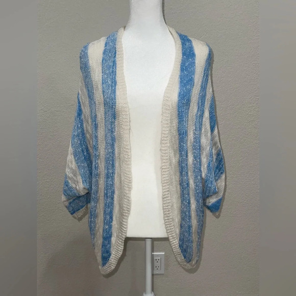 PINK ROSE Blue and white striped sweater - Picture 1 of 8